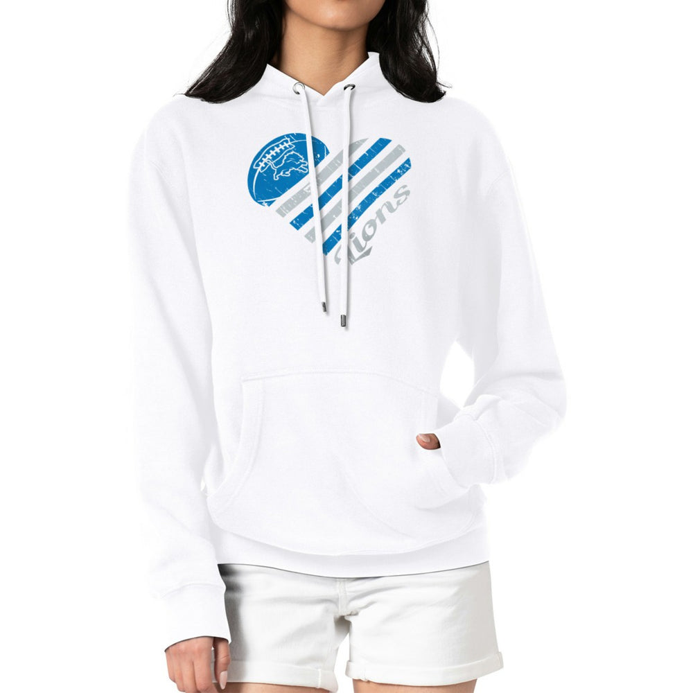 Detroit Lions G-III 4Her by Carl Banks Women's Heart Graphic Fleece Pullover Hoodie | NFL Online