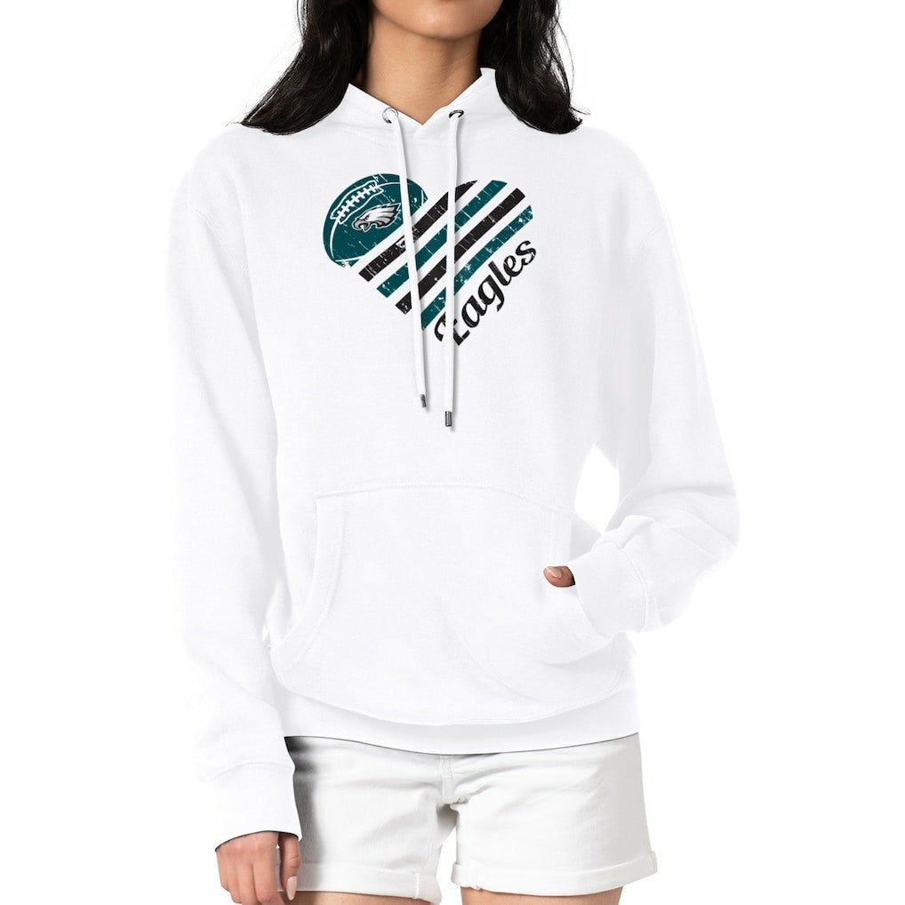 Philadelphia Eagles G-III 4Her by Carl Banks Women's Heart Graphic Fleece Pullover Hoodie | NFL US