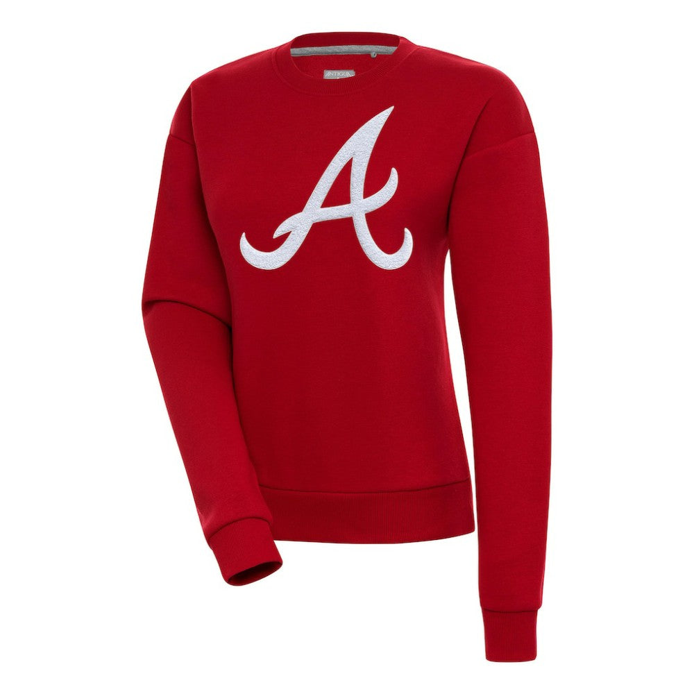 Atlanta Braves Antigua Women's Victory Chenille Pullover Sweatshirt - MLB Pullover