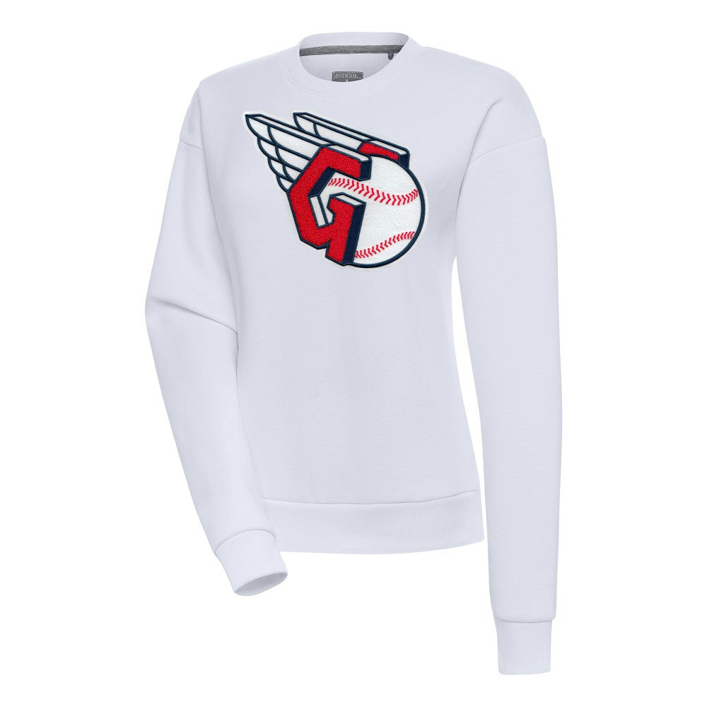 Cleveland Guardians Antigua Women's Victory Chenille Pullover Sweatshirt - MLB Pullover