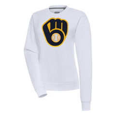 Milwaukee Brewers Antigua Women's Victory Chenille Pullover Sweatshirt - MLB Pullover