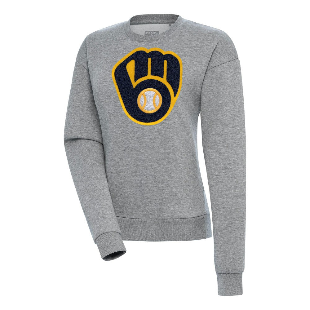 Milwaukee Brewers Antigua Women's Victory Chenille Pullover Sweatshirt - MLB Pullover