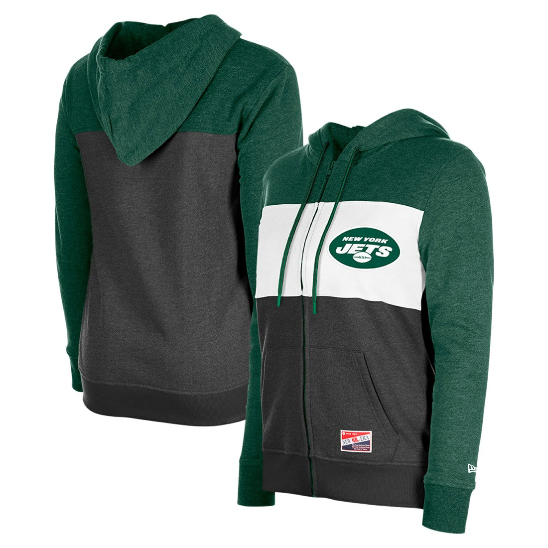 New York Jets Women's Color-Block Full-Zip Hoodie | NFL Discount