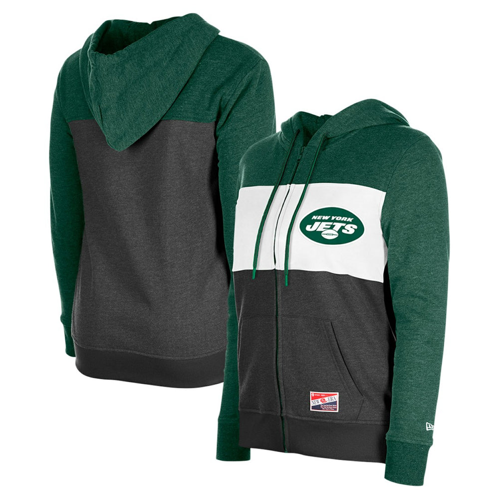 New York Jets Women's Color-Block Full-Zip Hoodie | NFL Discount