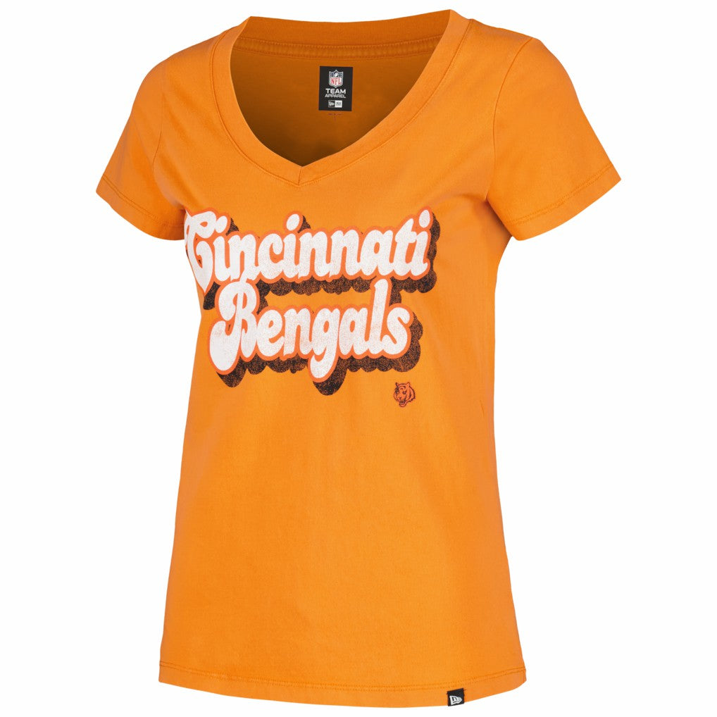 Cincinnati Bengals Women's Enzyme Wash Low V-Neck T-Shirt | NFL Hot