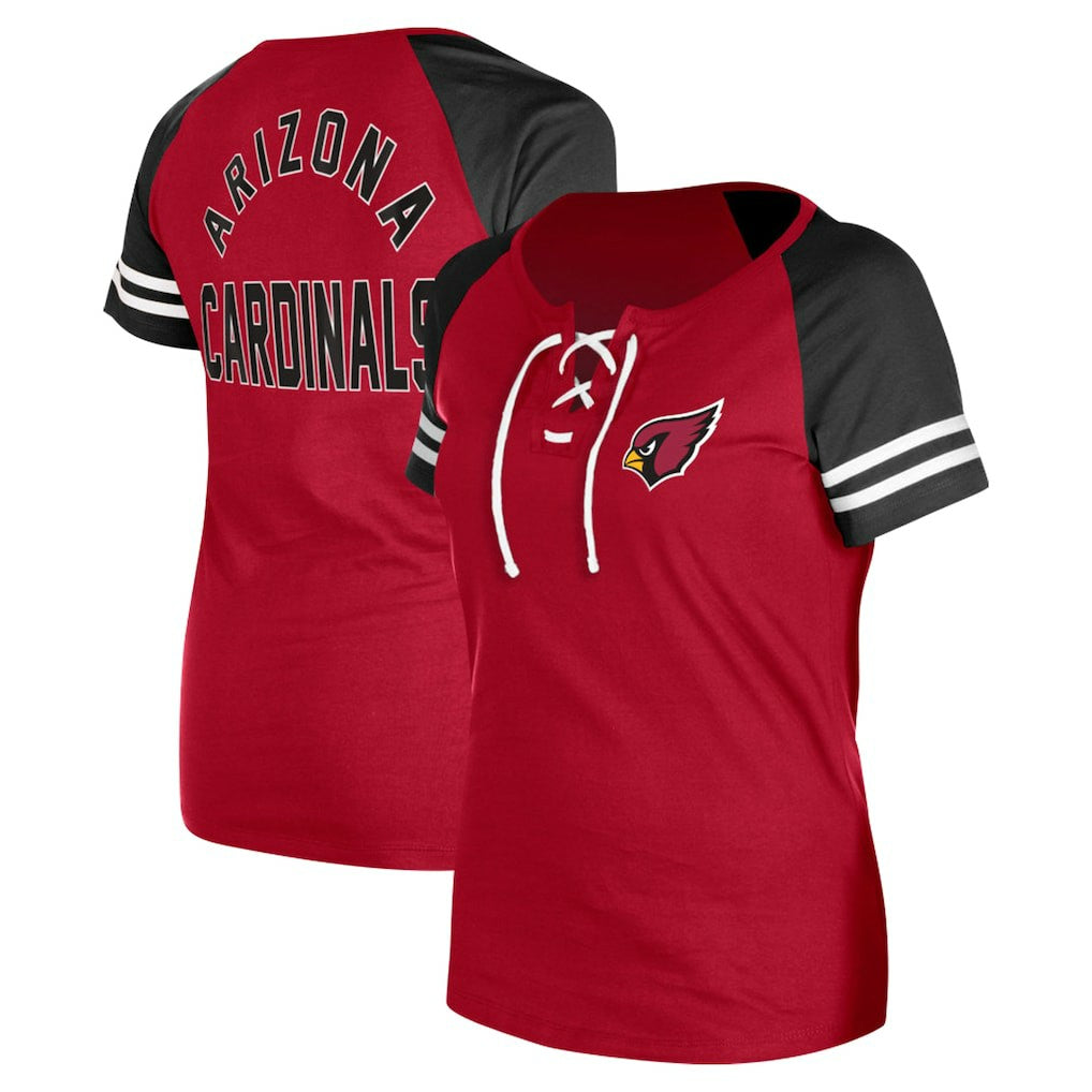 Arizona Cardinals Women's Lace-Up Raglan T-Shirt | NFL Hot