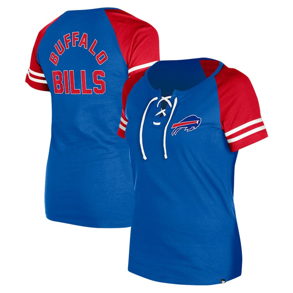 Buffalo Bills Women's Lace-Up Raglan T-Shirt | NFL Sale