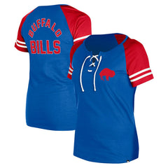 Buffalo Bills Women's Throwback Lace-Up Raglan T-Shirt | NFL Online