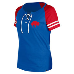 Buffalo Bills Women's Throwback Lace-Up Raglan T-Shirt | NFL Online