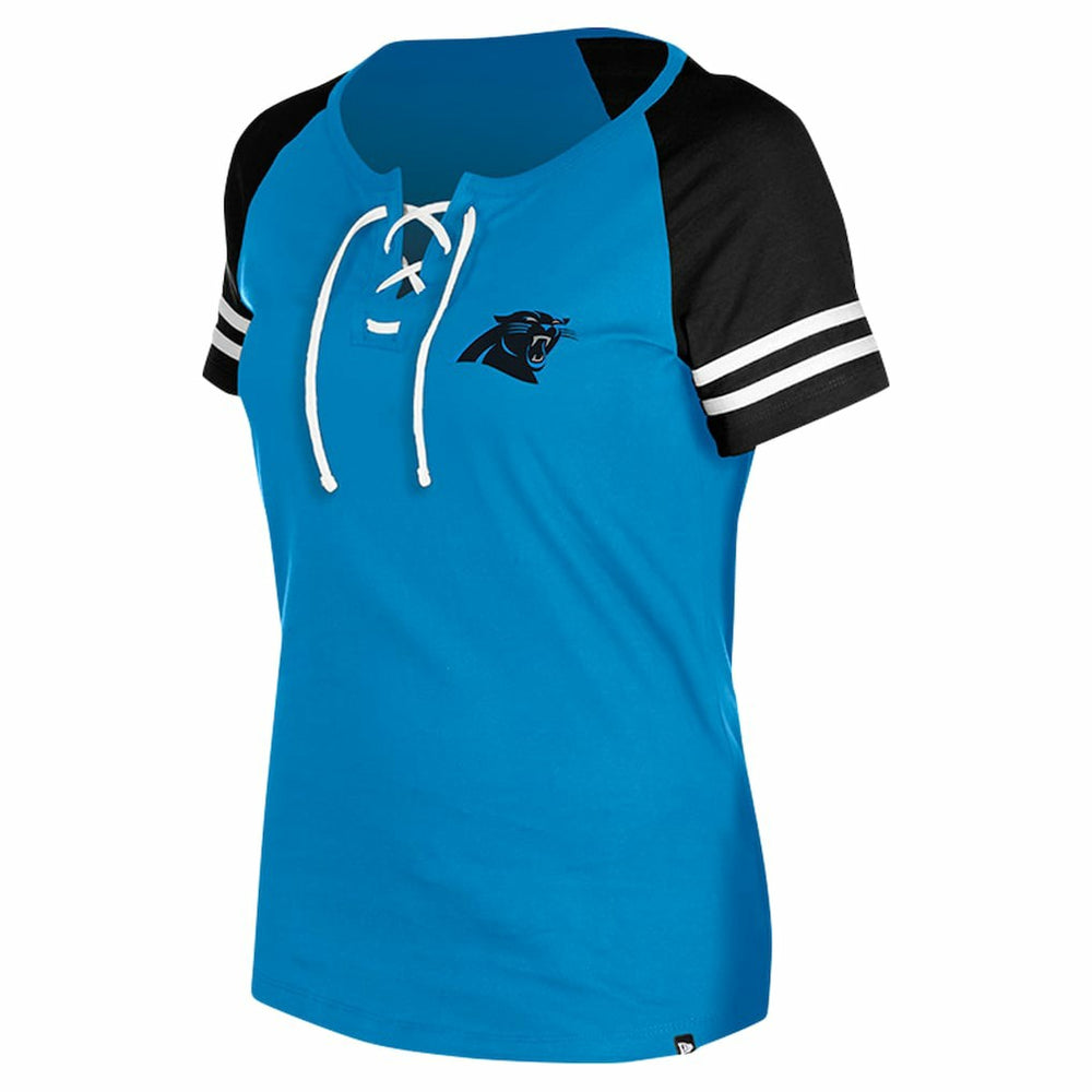 Carolina Panthers Women's Lace-Up Raglan T-Shirt | NFL New