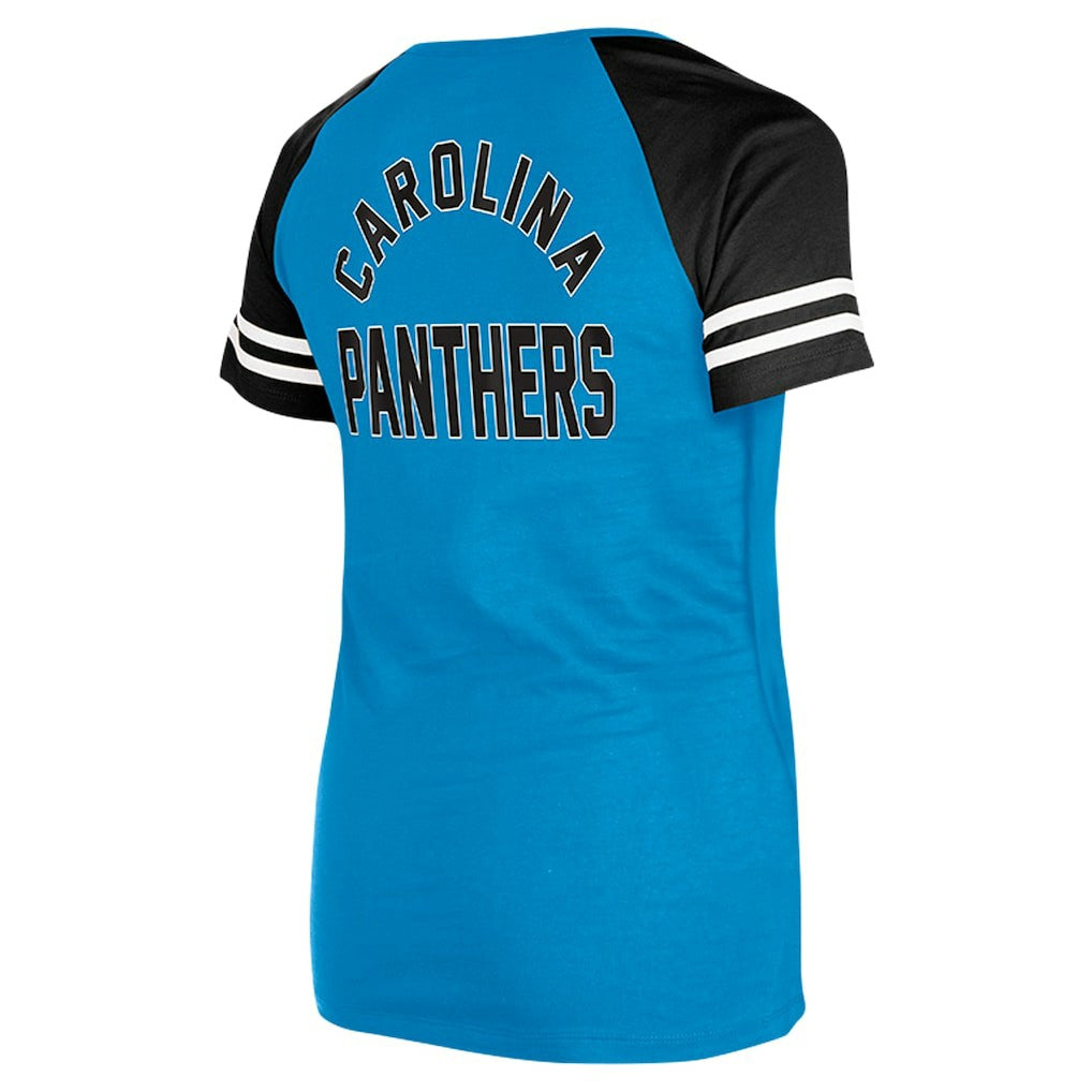 Carolina Panthers Women's Lace-Up Raglan T-Shirt | NFL New