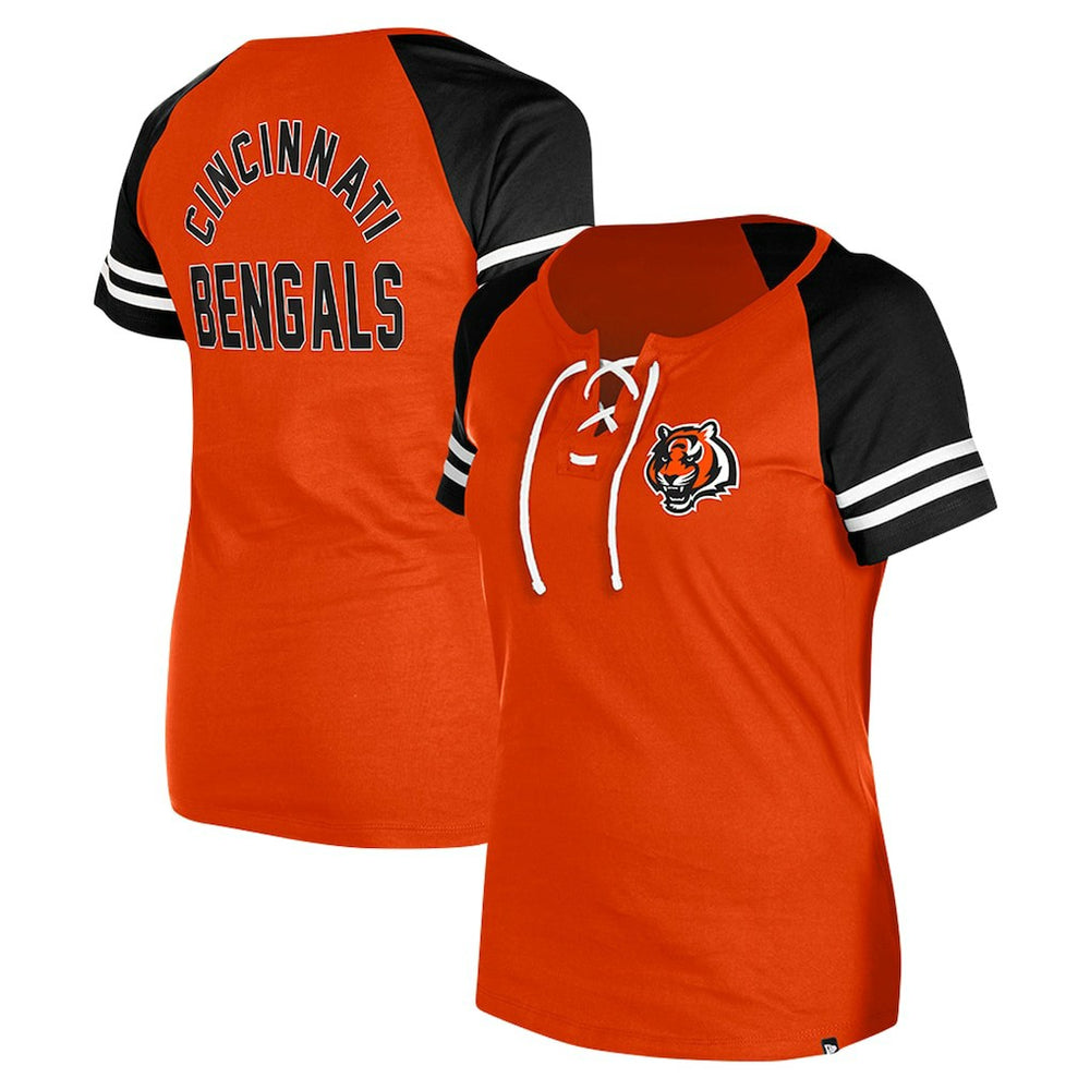Cincinnati Bengals Women's Lace-Up Raglan T-Shirt | NFL Sale