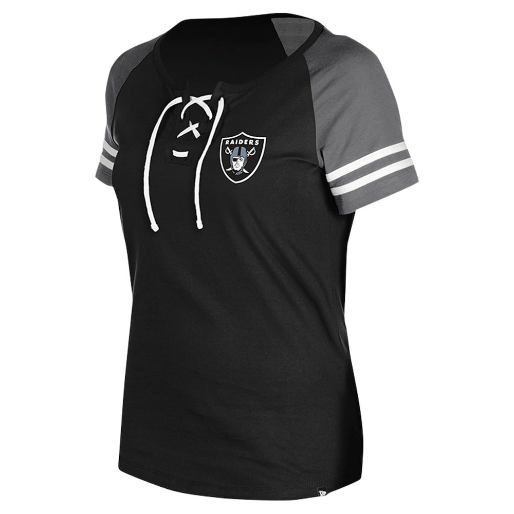 Las Vegas Raiders Women's Lace-Up Raglan T-Shirt | NFL On sale