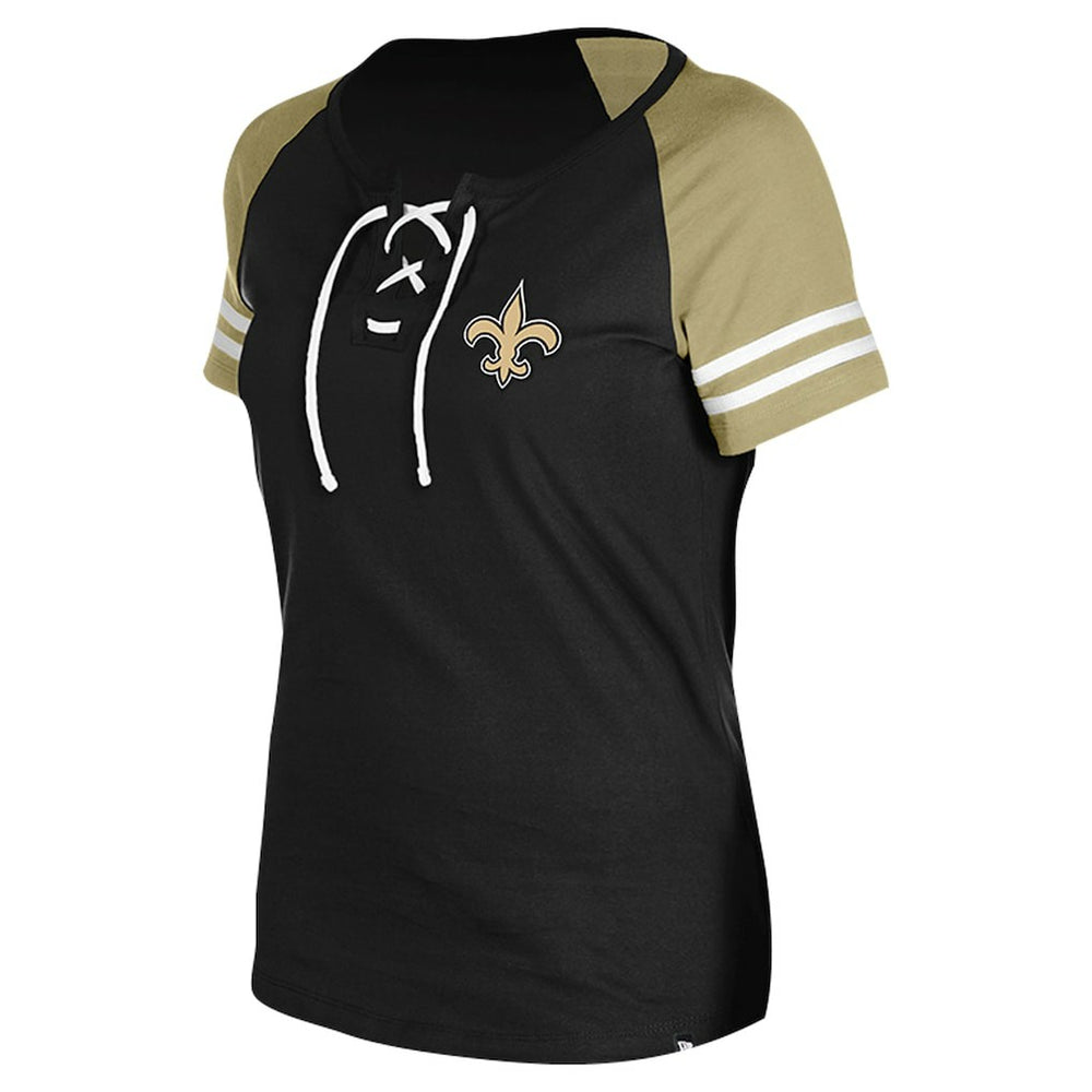 New Orleans Saints Women's Lace-Up Raglan T-Shirt | NFL On sale