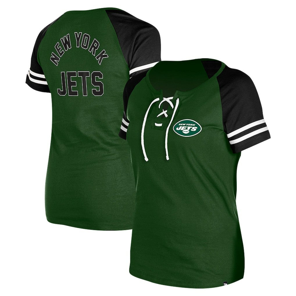 New York Jets Women's Lace-Up Raglan T-Shirt | NFL Sale