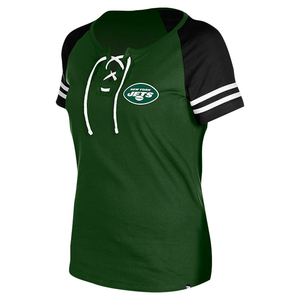 New York Jets Women's Lace-Up Raglan T-Shirt | NFL Sale