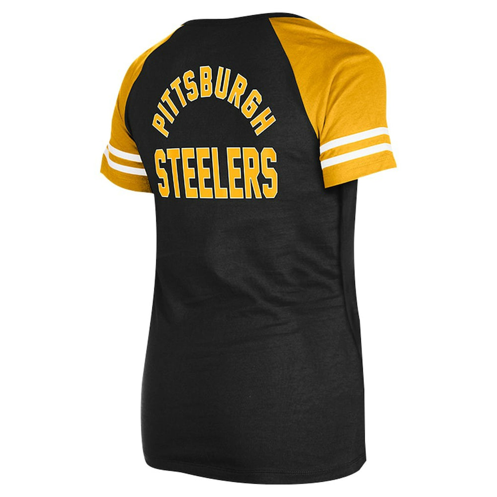 Pittsburgh Steelers Women's Lace-Up Raglan T-Shirt | NFL Discount