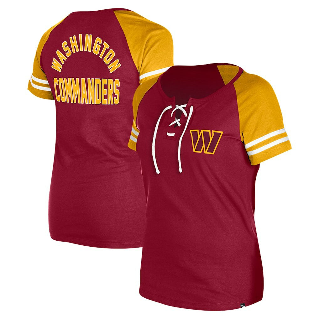 Washington Commanders Women's Lace-Up Raglan T-Shirt | NFL On sale