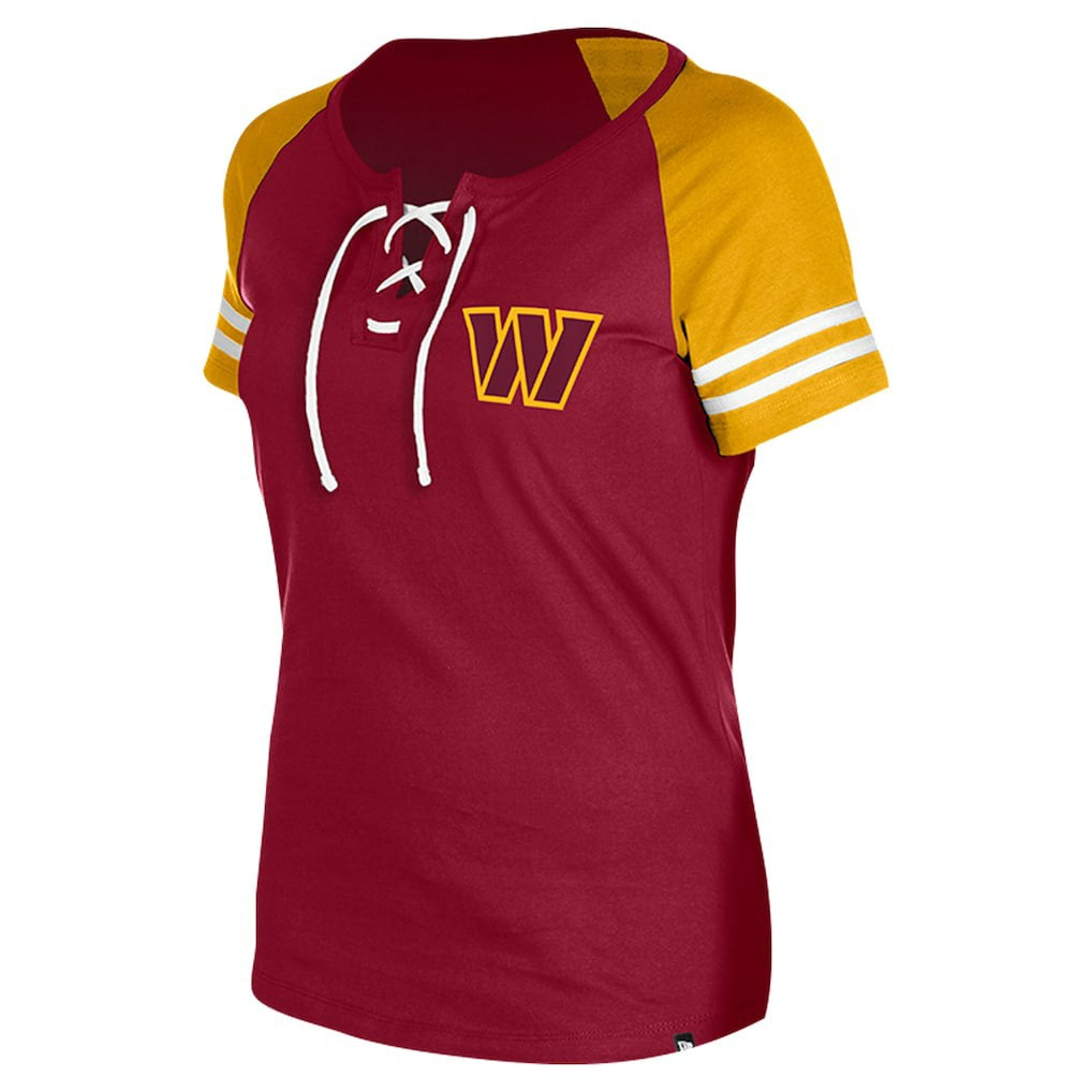 Washington Commanders Women's Lace-Up Raglan T-Shirt | NFL On sale