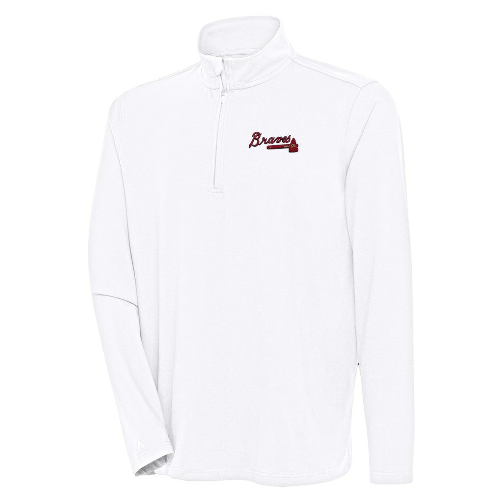 Atlanta Braves Antigua Hunk Quarter-Zip Pullover Top - MLB Pullover