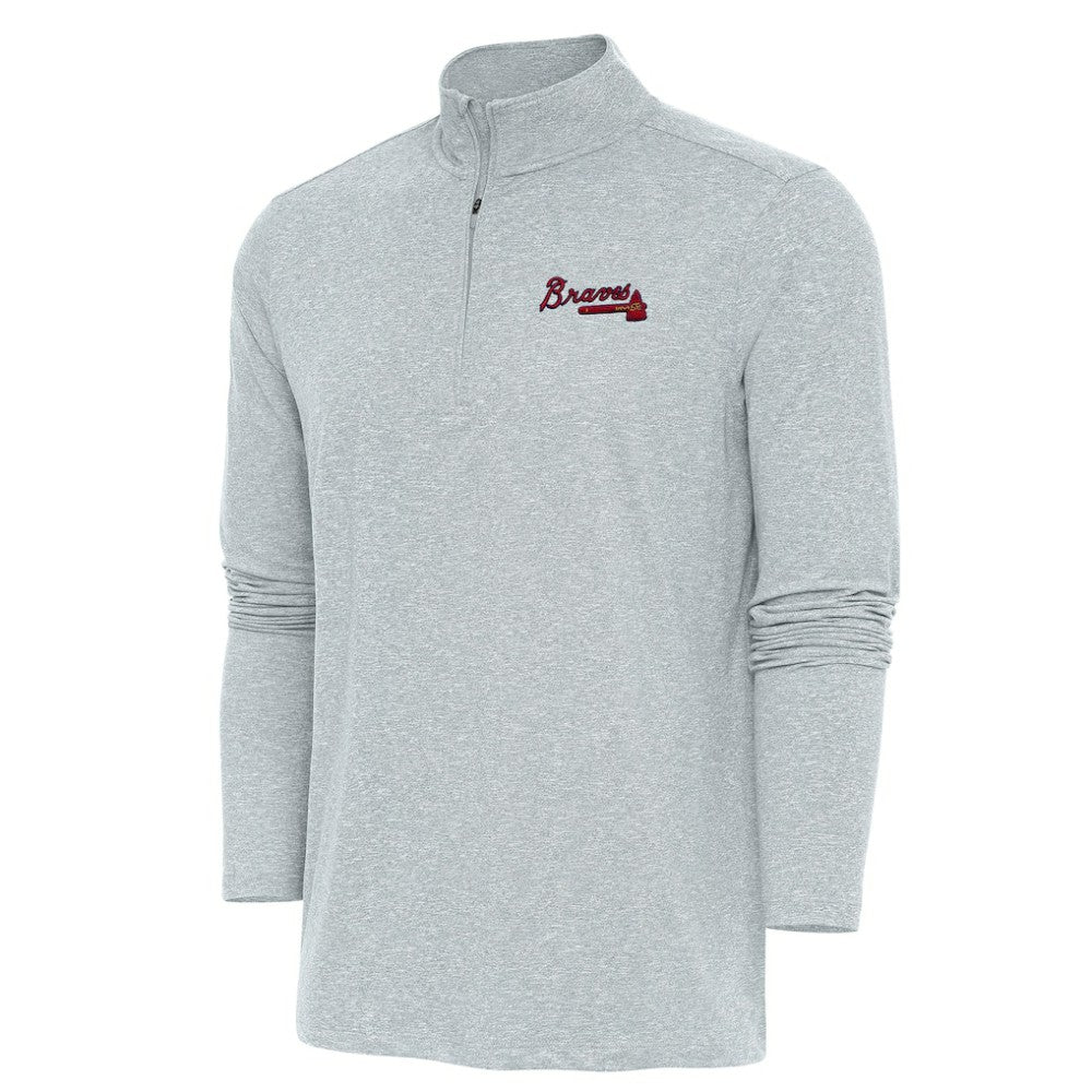Atlanta Braves Antigua Hunk Quarter-Zip Pullover Top - MLB Pullover
