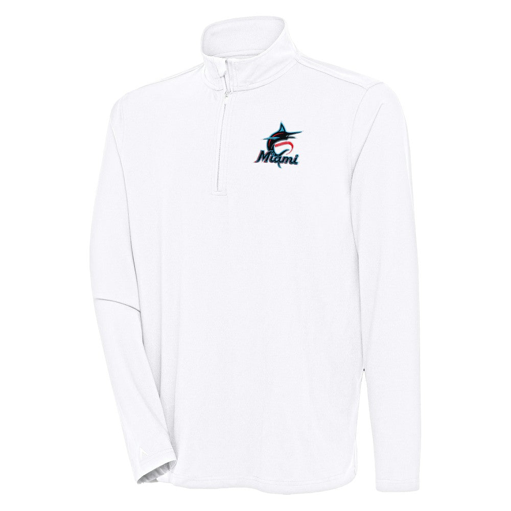 Miami Marlins Antigua Hunk Quarter-Zip Pullover Top - MLB Pullover