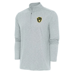 Milwaukee Brewers Antigua Hunk Quarter-Zip Pullover Top - MLB Pullover
