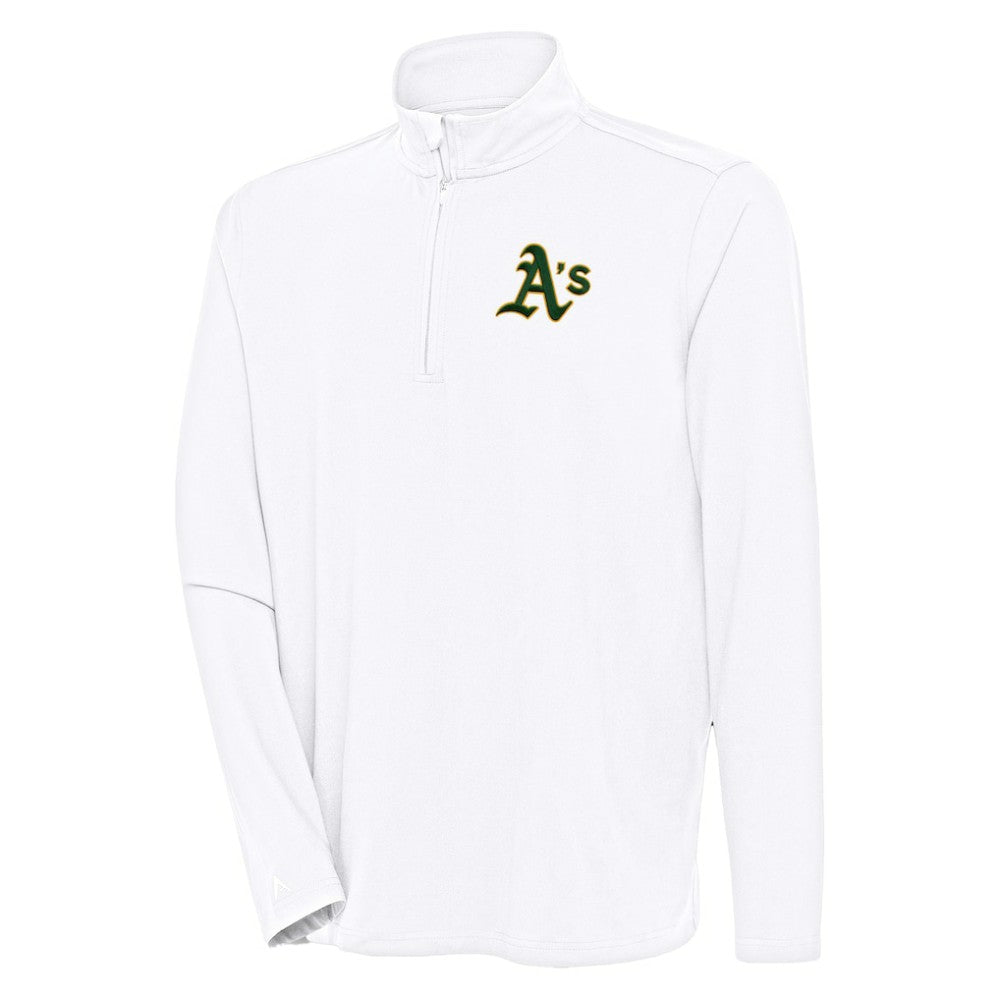Athletics Antigua Hunk Quarter-Zip Pullover Top - MLB Pullover