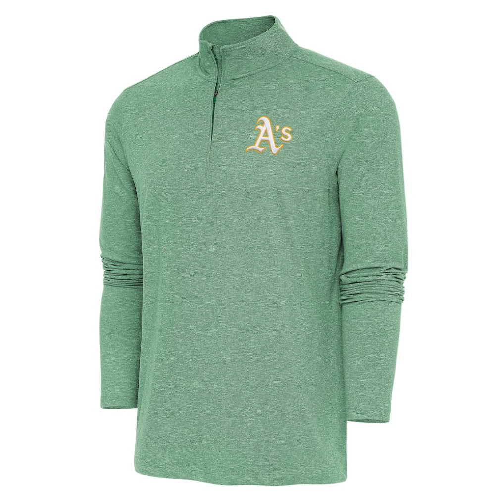 Athletics Antigua Hunk Quarter-Zip Pullover Top - MLB Pullover