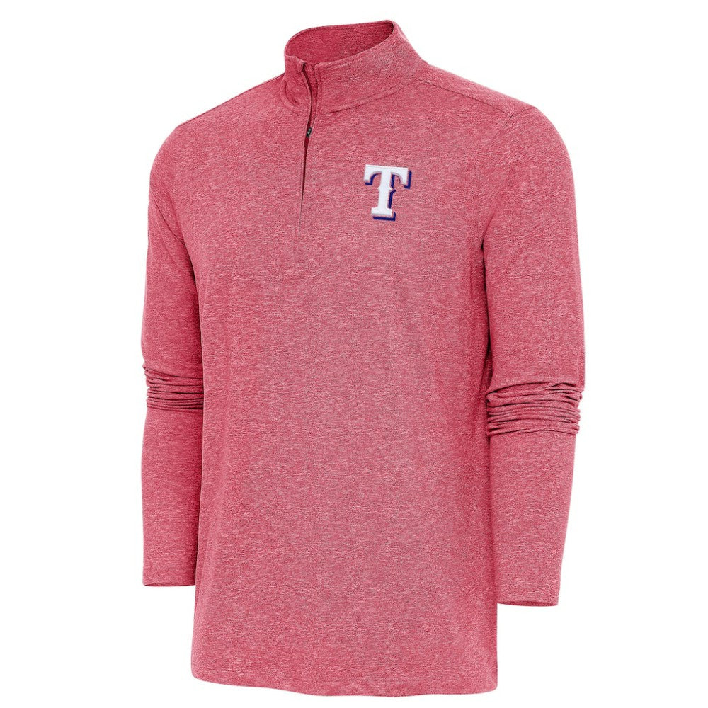 Texas Rangers Antigua Hunk Quarter-Zip Pullover Top - MLB Pullover