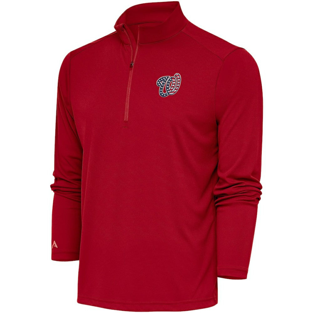 Washington Nationals Antigua Patriotic Tribute Quarter-Zip Pullover Top - MLB Pullover