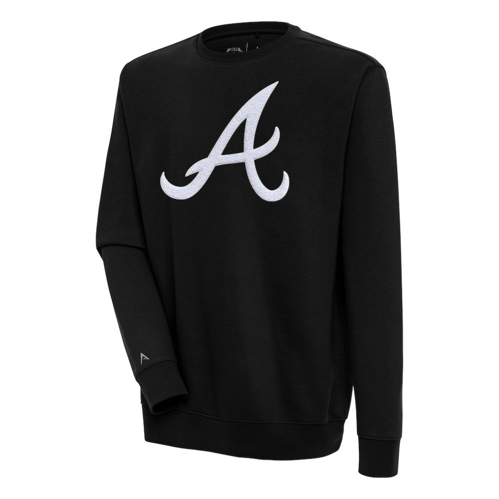 Atlanta Braves Antigua Victory Crewneck Chenille Pullover Sweatshirt - MLB Pullover