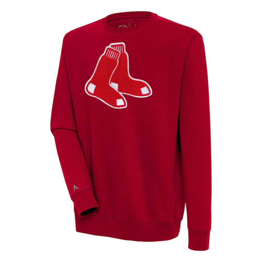 Boston Red Sox Antigua Victory Crewneck Chenille Pullover Sweatshirt - MLB Pullover