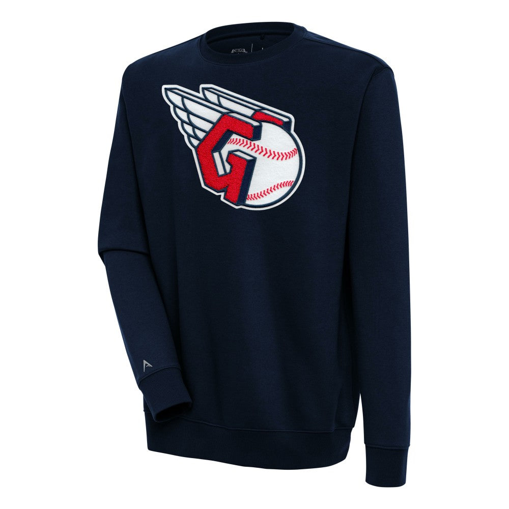 Cleveland Guardians Antigua Victory Crewneck Chenille Pullover Sweatshirt - MLB Pullover