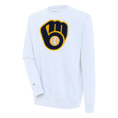 Milwaukee Brewers Antigua Victory Crewneck Chenille Pullover Sweatshirt - MLB Pullover