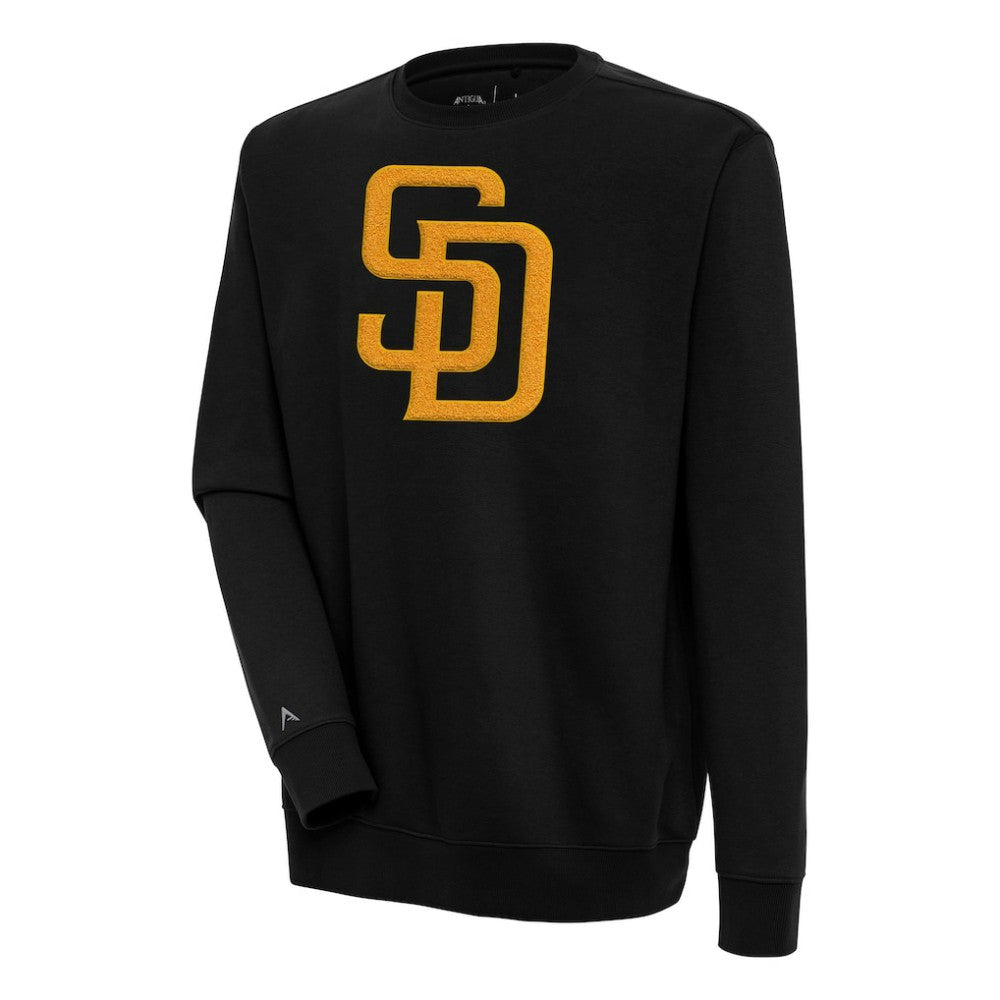 San Diego Padres Antigua Victory Crewneck Chenille Pullover Sweatshirt - MLB Pullover