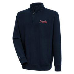 Atlanta Braves Antigua Victory Quarter-Zip Pullover Top - MLB Pullover