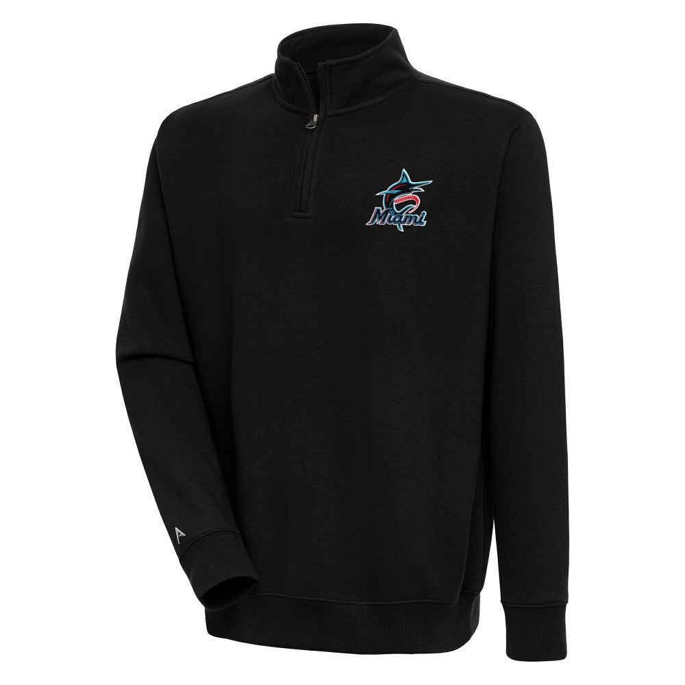 Miami Marlins Antigua Victory Quarter-Zip Pullover Top - MLB Pullover