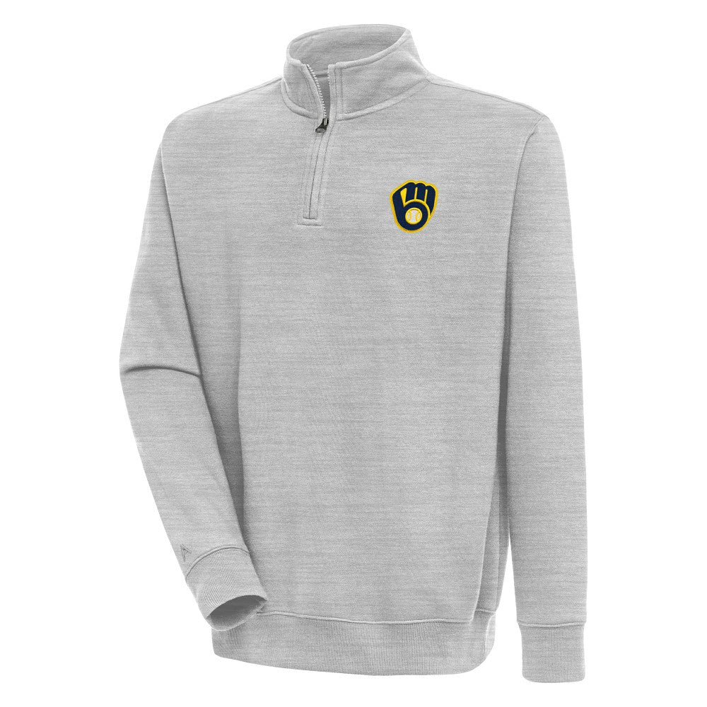 Milwaukee Brewers Antigua Victory Quarter-Zip Pullover Top - MLB Pullover