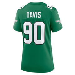 Philadelphia Eagles Jordan Davis  Women's Alternate Game Jersey | NFL New