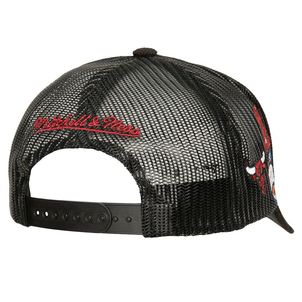Black Chicago Bulls Times Up Classic Script Cord Trucker Hat | NBA