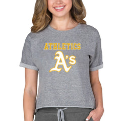Athletics Concepts Sport Women's Tri-Blend Mainstream Terry Short Sleeve Sweatshirt Top - MLB Sweatshirts