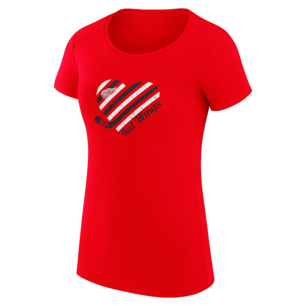 Detroit Red Wings G-III 4Her by Carl Banks Women's Super-Slim Fit Lightweight Heart T-Shirt -  NHL T-shirts