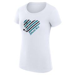San Jose Sharks G-III 4Her by Carl Banks Women's Super-Slim Fit Lightweight Heart T-Shirt -  NHL T-shirts