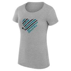 San Jose Sharks G-III 4Her by Carl Banks Women's Super-Slim Fit Lightweight Heart T-Shirt -  NHL T-shirts
