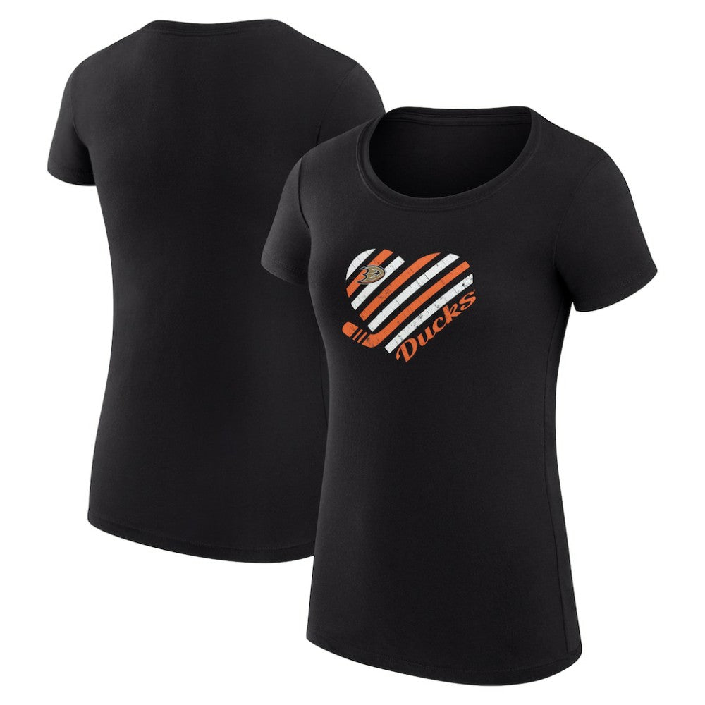 Anaheim Ducks G-III 4Her by Carl Banks Women's Super-Slim Fit Lightweight Heart T-Shirt -  NHL T-shirts