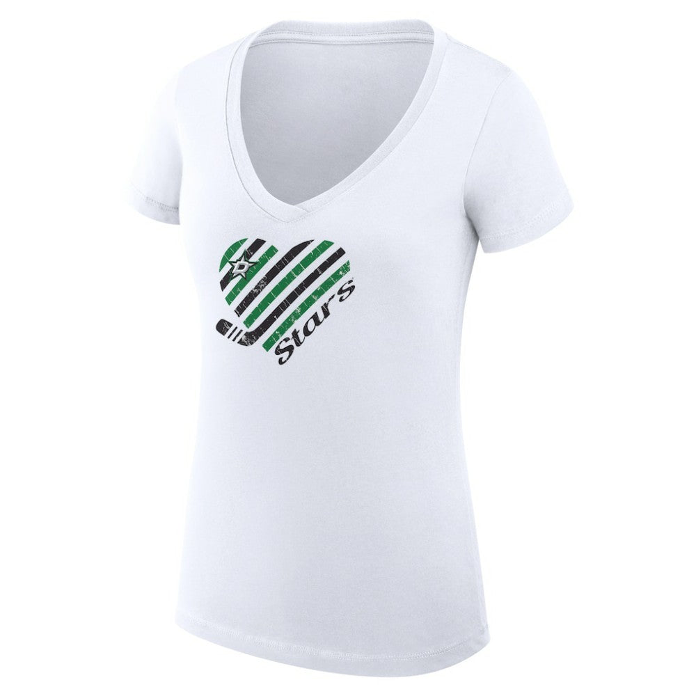 Dallas Stars G-III 4Her by Carl Banks Women's Super-Slim Fit Lightweight Heart V-Neck T-Shirt -  NHL T-shirts