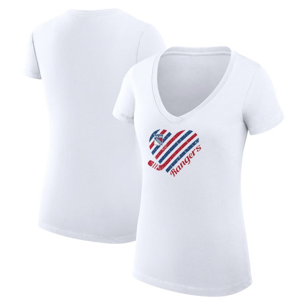 New York Rangers G-III 4Her by Carl Banks Women's Super-Slim Fit Lightweight Heart V-Neck T-Shirt -  NHL T-shirts