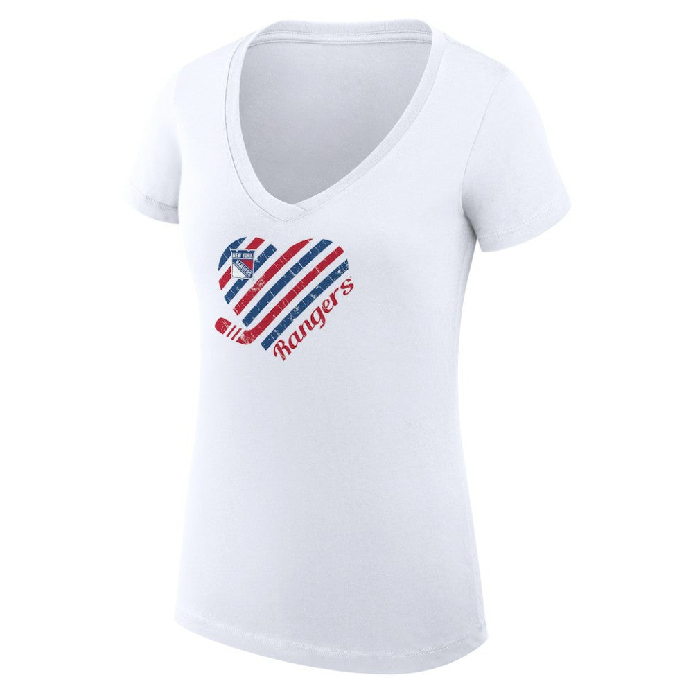 New York Rangers G-III 4Her by Carl Banks Women's Super-Slim Fit Lightweight Heart V-Neck T-Shirt -  NHL T-shirts