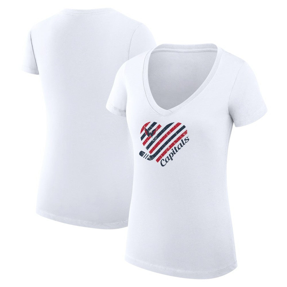 Washington Capitals G-III 4Her by Carl Banks Women's Super-Slim Fit Lightweight Heart V-Neck T-Shirt -  NHL T-shirts